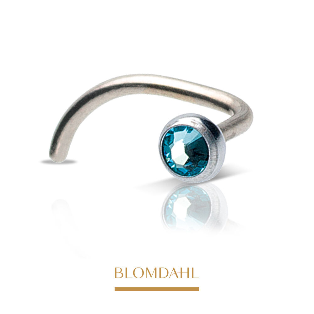 Bezel Aquamarine 3 mm SFJ - kolczyk do nosa